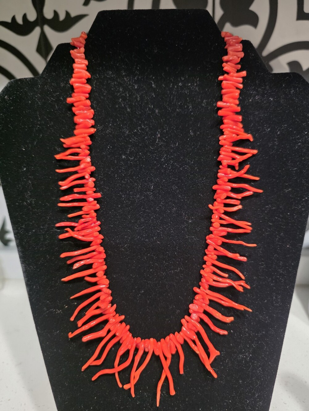 Vintage Genuine Red Ox Blood Branch Coral Necklace 20" Beautiful Piece